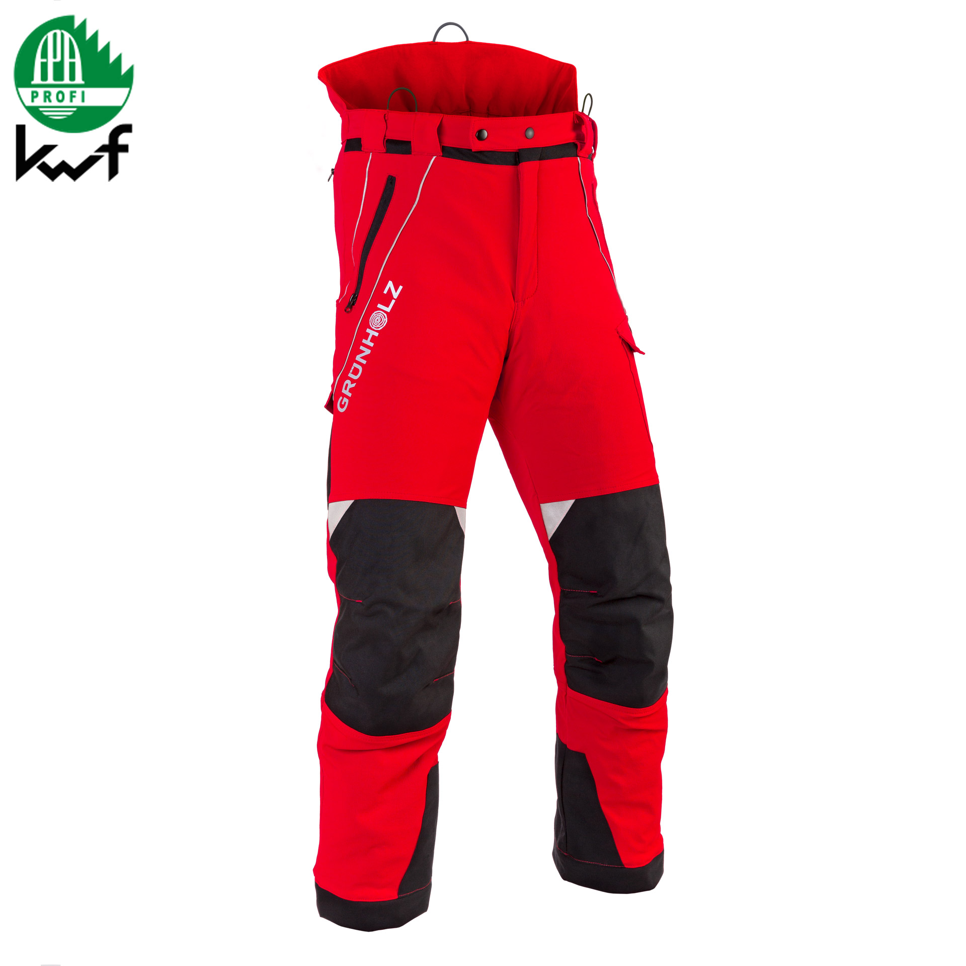 GRÜNHOLZ® Pro³®air Schnittschutzhose rot - KWF-Profi